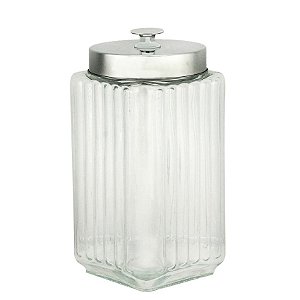 Pote Organizador De Vidro C/ Tampa de Metal Vegas 1,7L