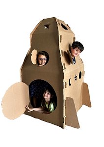 Brinquedo Infantil Foguete  Papelão Desmontável 150x86x86CM