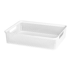 Cesto Organizador Decorativo Multiuso Branco 39x27x7,5CM