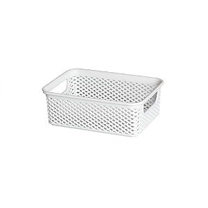 Cesto Organizador Decorativo Multiuso Branco 17x12x6CM