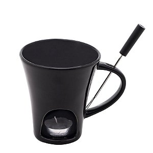 Mini Fondue de Porcelana Ivy Preto 200ml 12 Cm 2905 Lyor