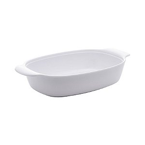 Travessa Oval de Melamina Milão Branca 23x13x5Cm 2827 Lyor