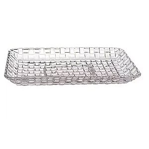 Travessa Cristal Chumbo Tress Transparente 25x13x2cm Lyor