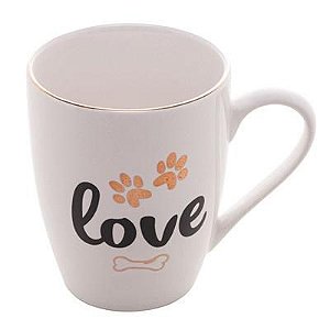 Caneca De Porcelana Estampa Amo Animais Love Pet Lyor