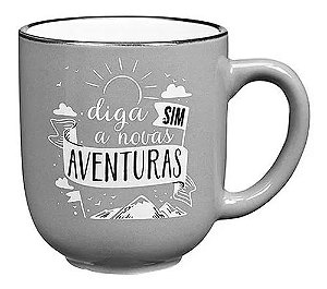 Caneca Estampada Diga Sim A Novas Aventuras Cinza 280ML