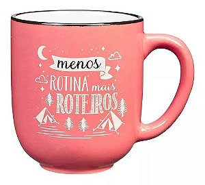 Caneca Menos Rotina Mais Roteiros Rosa 280ML