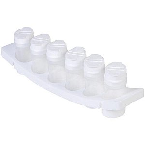 Kit Porta Condimentos 6 Potes 100 Ml e 1 Suporte 002610 Plasútil
