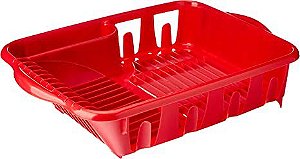 Escorredor de Louças Vermelho G 45x31x10 Cm Plástico