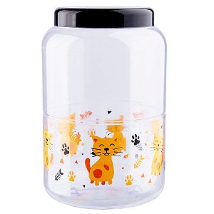 Pote Organizadora Paris Estampado Gatos 3 Litros Com Tampa