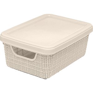 Caixa Cesto Organizador Multiuso Decorativa 1,8 L Juta Bege