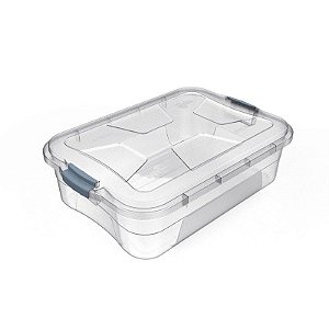 Organizador Transparente Multiuso 10 Litros C/ Tampa e Trava