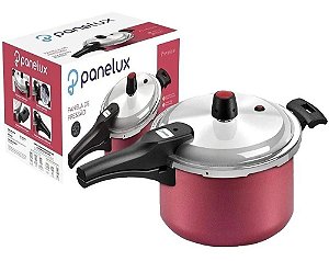 Panela De Pressão 4,5l Antiaderente Cereja Panelux Trava Ext