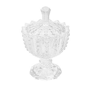 Pote Potiche de Cristal Com Pé Bolhas 9,5x14,5Cm 7040 Lyor