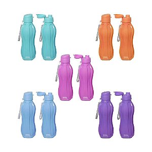 Garrafa Squeeze De Plástico Colorida 900ML 8,5 x 8,5 x 26cm