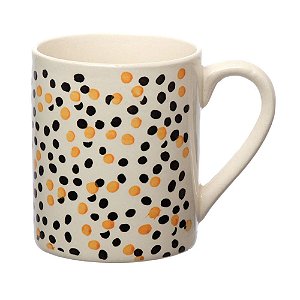 Caneca De Cerâmica Dots 330 ML Estampada   13 x 8 x 9cm