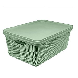 Caixa Organizadora Cesto Juta Decorativo Multiuso 5L Verde