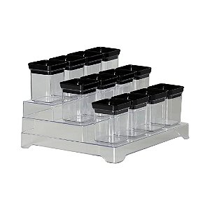 Kit 13 Porta Temperos Lumini Black Decorativo Organizador