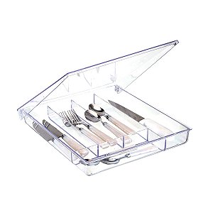 Porta Talher Organizador de Talheres Multiuso Com Tampa