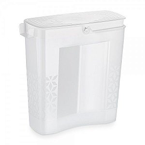 Porta Sabão em Pó Prático Branco Plástico 21x8,5Cm UZutil
