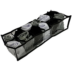 Colméia Organizadora de Gavetas Transp.Preto 12 Nichos Duplo