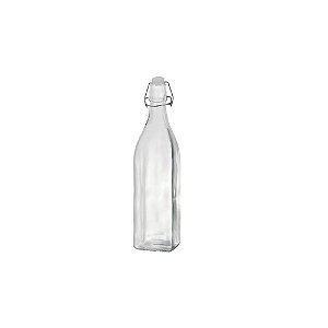 Garrafa de Vidro Hermética Multiuso Transparente 1 Litro