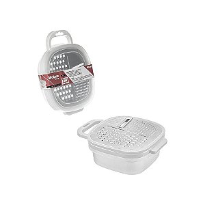 Ralador Com Pote Coletor de Alimentos 3 em 1  Branco