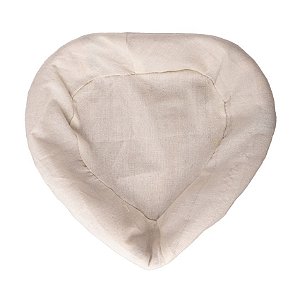 Cesta de Fibra Natural C/Forro Poliéster Coração 26x26,5x8cm