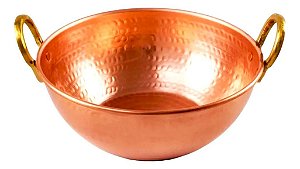 Tacho De Cobre Puro 3 Litros Multiuso Com Alça De Bronze
