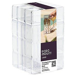 Organizador Multiuso com 4 Divisórias Bisote 12x12x20Cm