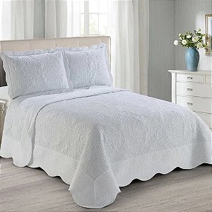 Cobre Leito Casal Kit Colcha King Antique 260x280 3 Peças