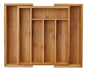 Porta Talhares Extensível Organizador de Gavetas Bambu Eco