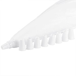 Kit 9 Bicos de Confeitar Decorar + Saco Confeiteiro Branco