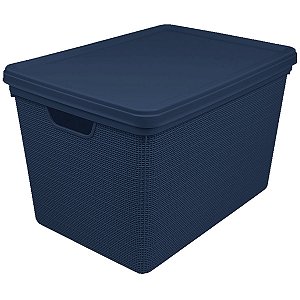 Organizador de Armário Juta Decorativo Multiuso 22 Lts Azul