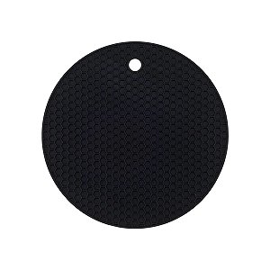 Descanso de Panela Redonda em Silicone Preto 18cm WECK