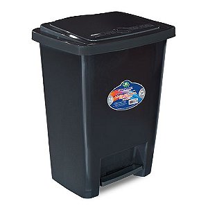 Lixeira de Plástico Multiuso C/ Pedal e tampa 35 lts Preto