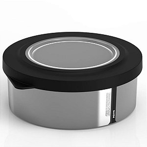 Pote para Alimentos 370 ml Metallic Redondo C/Tampa Bpa Free