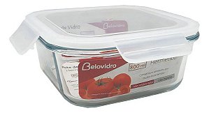 Potes de Vidro Quadrado 800 ml C/ Tampa e Travas Hermética