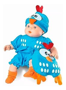 Galinha Pintadinha Boneca Vinil Mini Baby Com Acessório Roma