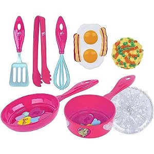 Barbie Chef Kit de Aces. de Cozinha Com Frigideira e Panela 2494 Cotiplas