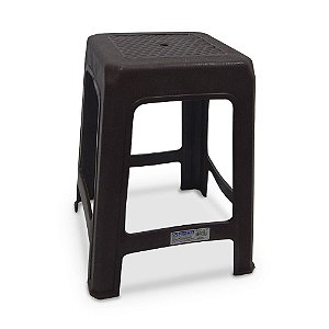 Banqueta Banquinho Adulto MArrom 100 Kg 45x32Cm Injeplastec