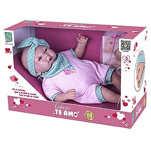 Boneca Bebê Reborn Coleção Te Amo Menina Com Acessórios