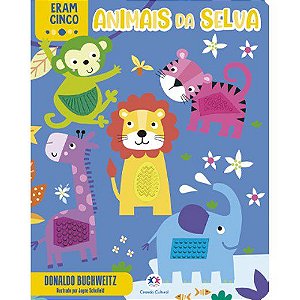 Livro Com Textura Eram Cinco Animais da Selva 10 Pag.
