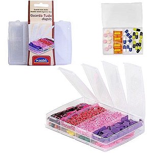 Organizador Guarda Tudo Duplo 4x4 Com Tampa Transparente