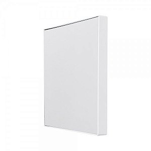 Espelho Quadrado C/ Aumento e Ventosa Prático 14Cm Ac.Branco