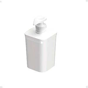 Porta Sabão Prático Liquido Plástico Liso Branco  8x8x16 cm