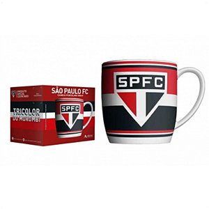 Caneca Porcelana Com Pegador Luva 360ML Time São Paulo FC