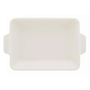 Refratário Porcelana Com Alça Basic Branco 33,5x5x21cm