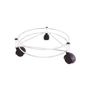 Suporte Para Botijão de Gás Pé Arame Tubo 5/8 Branco C/Rodas BREDAL  BR0030-BR