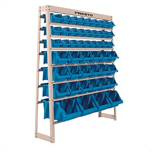 Kit Estante Gaveteiro Com 49 Gavetas Mistas Azul Presto