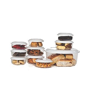 Conjunto Com 10 Potes Organizadores de Alimento